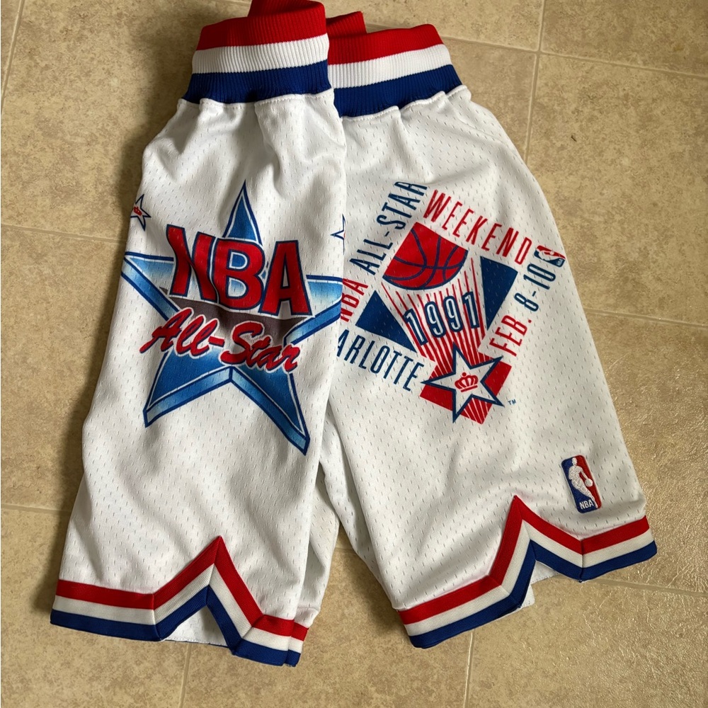 NBA All-Star Weekend 1991 White Red Blue Shorts